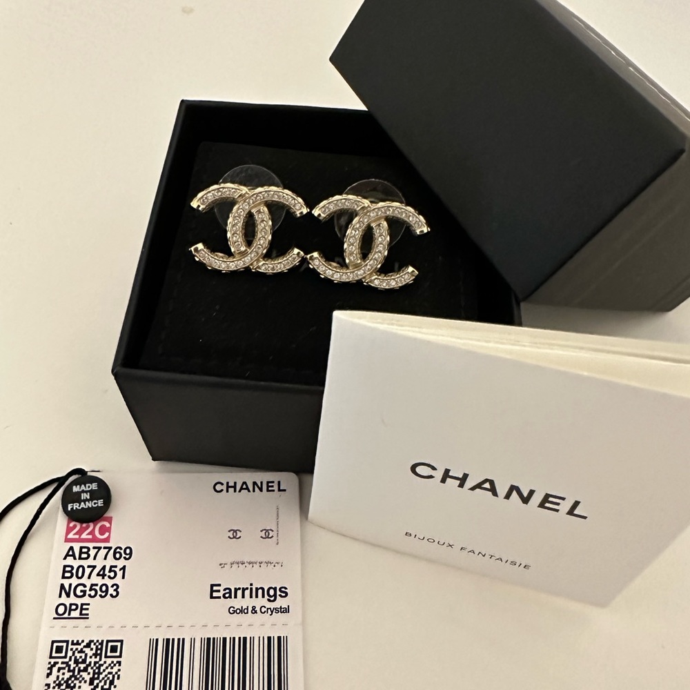 Chanel Gold & Crystal Earrings